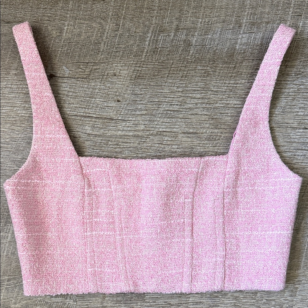 Manning Cartell Pink Tweed Crop Top Size 4